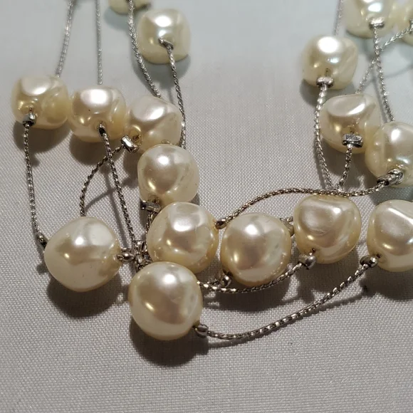 Bonworth pearl silver chain necklace earring set - Picture 5 of 5